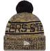 New Era Knit Hat OSFM / Gold Adult Pittsburgh Steelers New Era 2025 Gold Sideline Cuffed Knit Hat With Pom - Men's