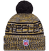 New Era Knit Hat OSFM / Gold Adult Pittsburgh Steelers New Era 2025 Gold Sideline Cuffed Knit Hat With Pom - Men's