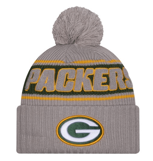 New Era Knit Hat OSFM / Graphite Green Bay Packers New Era 2024 Graphite Sideline Cuffed Knit Hat With Pom