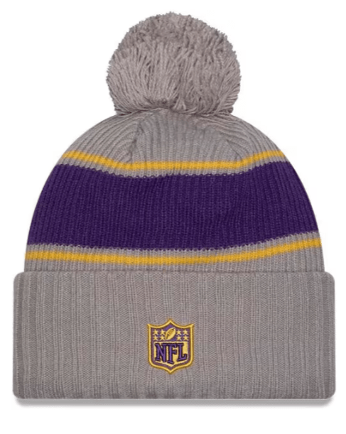 New Era Knit Hat OSFM / Graphite Minnesota Vikings New Era 2024 Graphite Sideline Cuffed Knit Hat With Pom