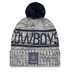 New Era Knit Hat OSFM / Gray Adult Dallas Cowboys New Era 2025 Gray Sideline Cuffed Knit Hat With Pom - Men's