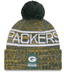 New Era Knit Hat OSFM / Green Adult Green Bay Packers New Era 2025 Green Sideline Cuffed Knit Hat With Pom - Men's