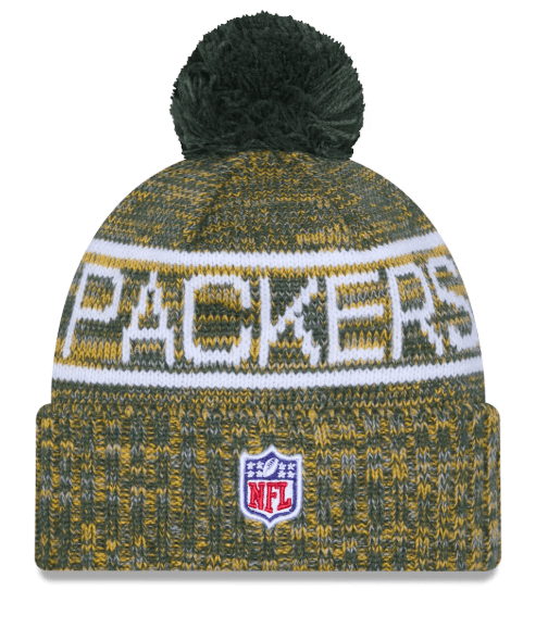 New Era Knit Hat OSFM / Green Adult Green Bay Packers New Era 2025 Green Sideline Cuffed Knit Hat With Pom - Men's