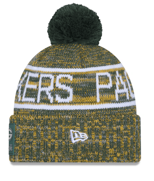 New Era Knit Hat OSFM / Green Adult Green Bay Packers New Era 2025 Green Sideline Cuffed Knit Hat With Pom - Men's