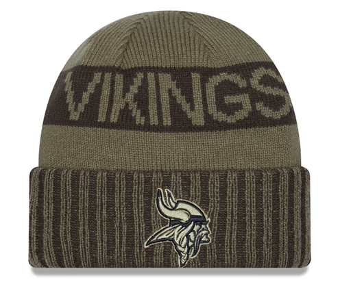 Adult Minnesota Vikings New Era Dark Green 2025 NFL Salute to Service Cuffed Knit Hat - Men's