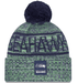New Era Knit Hat OSFM / Green Adult Seattle Seahawks New Era 2025 Neon Green Sideline Cuffed Knit Hat With Pom - Men's