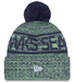 New Era Knit Hat OSFM / Green Adult Seattle Seahawks New Era 2025 Neon Green Sideline Cuffed Knit Hat With Pom - Men's