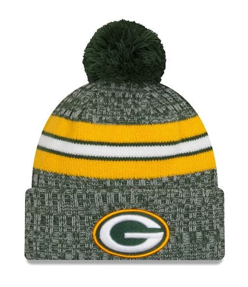 New Era Knit Hat OSFM / Green Green Bay Packers New Era 2023 Green Sideline Cuffed Knit Hat With Pom