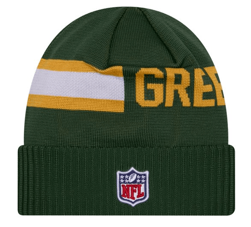 New Era Knit Hat OSFM / Green Green Bay Packers New Era 2024 Green Tech Sideline Cuffed Knit Hat