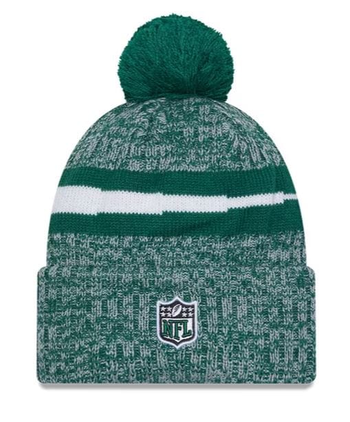 New Era Knit Hat OSFM / Green New York Jets New Era 2023 Green Sideline Cuffed Knit Hat With Pom