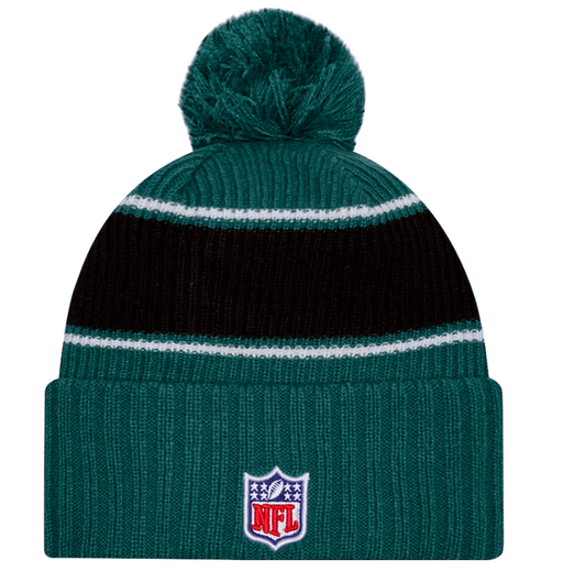 New Era Knit Hat OSFM / Green Philadelphia Eagles New Era 2024 Green Sideline Cuffed Knit Hat With Pom