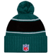 New Era Knit Hat OSFM / Green Philadelphia Eagles New Era 2024 Green Sideline Cuffed Knit Hat With Pom