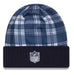 New Era Knit Hat OSFM / Navy Adult Dallas Cowboys New Era 2024 Navy Plaid Statement Sideline Cuffed Knit Hat - Men's