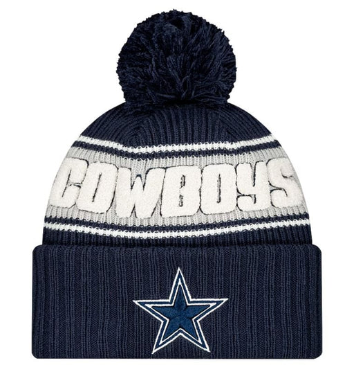 New Era Knit Hat OSFM / Navy Dallas Cowboys New Era 2024 Navy Sideline Cuffed Knit Hat With Pom