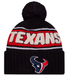 New Era Knit Hat OSFM / Navy Houston Texans New Era 2024 Navy Sideline Cuffed Knit Hat With Pom