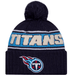 New Era Knit Hat OSFM / Navy Tennessee Titans New Era 2024 Navy Sideline Cuffed Knit Hat With Pom