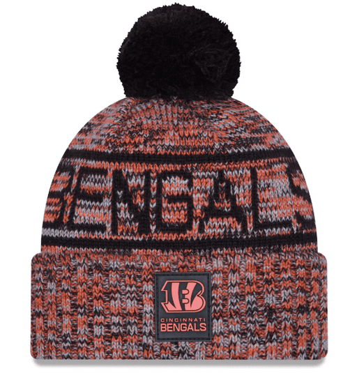 New Era Knit Hat OSFM / Orange Adult Cincinnati Bengals New Era 2025 Orange Sideline Cuffed Knit Hat With Pom - Men's