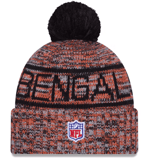 New Era Knit Hat OSFM / Orange Adult Cincinnati Bengals New Era 2025 Orange Sideline Cuffed Knit Hat With Pom - Men's