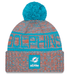 New Era Knit Hat OSFM / Orange Adult Miami Dolphins New Era 2025 Orange Sideline Cuffed Knit Hat With Pom - Men's