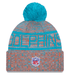 New Era Knit Hat OSFM / Orange Adult Miami Dolphins New Era 2025 Orange Sideline Cuffed Knit Hat With Pom - Men's