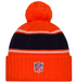 Adult Denver Broncos New Era 2024 Orange Sideline Cuffed Knit Hat With Pom - Men's