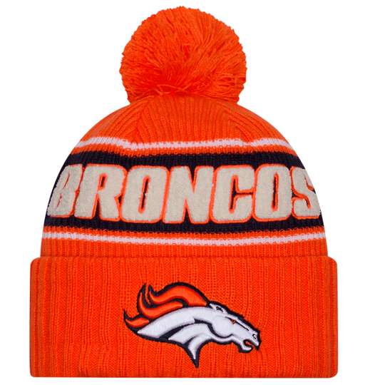 New Era Knit Hat OSFM / Orange Denver Broncos New Era 2024 Orange Sideline Cuffed Knit Hat With Pom