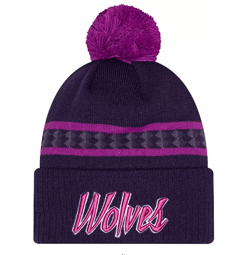 New Era Knit Hat OSFM / Purple Adult Minnesota Timberwolves New Era Purple 2025-26 City Edition Cuffed Knit Hat with Pom - Men's