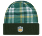 New Era Knit Hat OSFM / Purple Green Bay Packers New Era 2024 Green Plaid Statement Sideline Cuffed Knit Hat