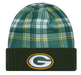 New Era Knit Hat OSFM / Purple Green Bay Packers New Era 2024 Green Plaid Statement Sideline Cuffed Knit Hat