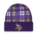 New Era Knit Hat OSFM / Purple Minnesota Vikings New Era 2024 Purple Plaid Statement Sideline Cuffed Knit Hat