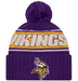 New Era Knit Hat OSFM / Purple Minnesota Vikings New Era 2024 Purple Sideline Cuffed Knit Hat With Pom