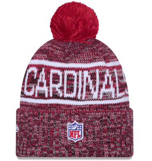 New Era Knit Hat OSFM / Red Adult Arizona Cardinals New Era 2025 Red Sideline Cuffed Knit Hat With Pom - Men's