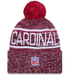 New Era Knit Hat OSFM / Red Adult Arizona Cardinals New Era 2025 Red Sideline Cuffed Knit Hat With Pom - Men's