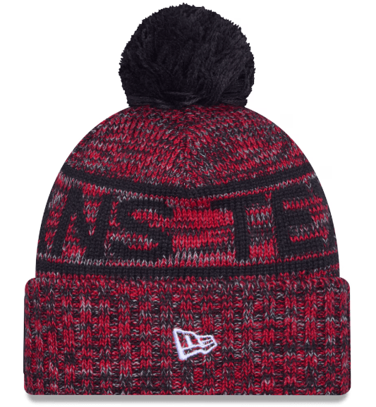 New Era Knit Hat OSFM / Red Adult Houston Texans New Era 2025 Red Sideline Cuffed Knit Hat With Pom - Men's