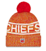 New Era Knit Hat OSFM / Red Adult Kansas City Chiefs New Era 2025 Red Sideline Cuffed Knit Hat With Pom - Men's