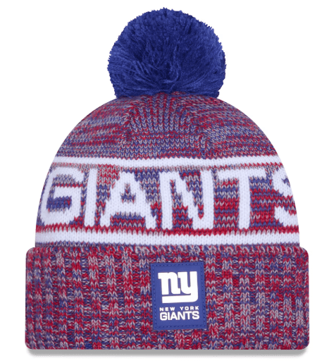 New Era Knit Hat OSFM / Red Adult New York Giants New Era 2025 Red Sideline Cuffed Knit Hat With Pom - Men's
