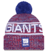 New Era Knit Hat OSFM / Red Adult New York Giants New Era 2025 Red Sideline Cuffed Knit Hat With Pom - Men's