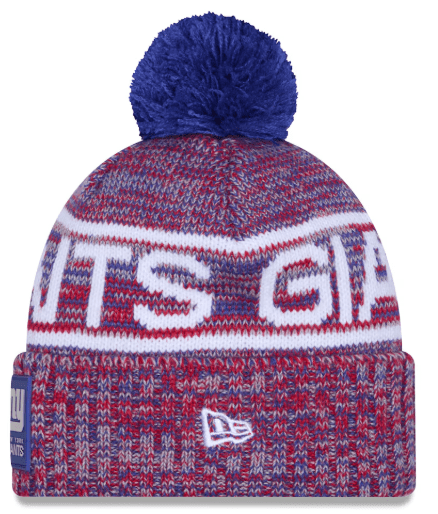 New Era Knit Hat OSFM / Red Adult New York Giants New Era 2025 Red Sideline Cuffed Knit Hat With Pom - Men's