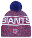 New Era Knit Hat OSFM / Red Adult New York Giants New Era 2025 Red Sideline Cuffed Knit Hat With Pom - Men's