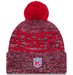 New Era Knit Hat OSFM / Red Adult San Francisco 49ers New Era 2025 Red Sideline Cuffed Knit Hat With Pom - Men's