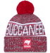 New Era Knit Hat OSFM / Red Adult Tampa Bay Buccaneers New Era 2025 Red Sideline Cuffed Knit Hat With Pom - Men's
