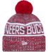 New Era Knit Hat OSFM / Red Adult Tampa Bay Buccaneers New Era 2025 Red Sideline Cuffed Knit Hat With Pom - Men's