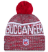New Era Knit Hat OSFM / Red Adult Tampa Bay Buccaneers New Era 2025 Red Sideline Cuffed Knit Hat With Pom - Men's
