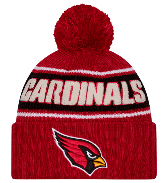 New Era Knit Hat OSFM / Red Arizona Cardinals New Era 2024 Red Sideline Cuffed Knit Hat With Pom