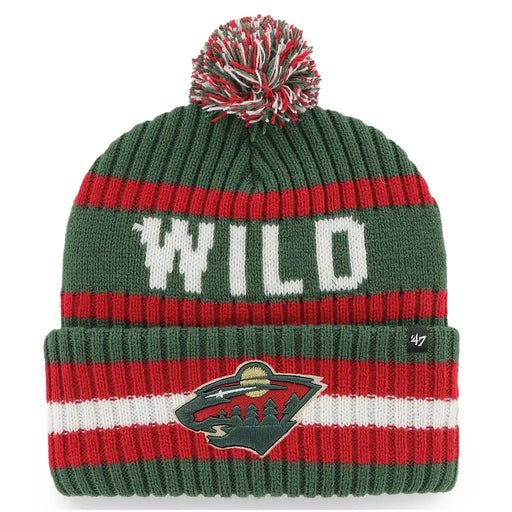 New Era Knit Hat OSFM / red/green Minnesota Wild 47 Brand Cuffed Knit With Pom Bering - Unisex