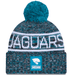 New Era Knit Hat OSFM / Teal Adult Jacksonville Jaguars New Era 2025 Teal Sideline Cuffed Knit Hat With Pom - Men's