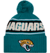 New Era Knit Hat OSFM / Teal Jacksonville Jaguars New Era 2024 Teal Sideline Cuffed Knit Hat With Pom