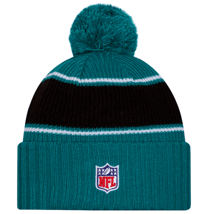 New Era Knit Hat OSFM / Teal Jacksonville Jaguars New Era 2024 Teal Sideline Cuffed Knit Hat With Pom