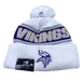 Minnesota Vikings New Era 2024 White Winter Warrior Sideline Cuffed Knit Hat With Pom