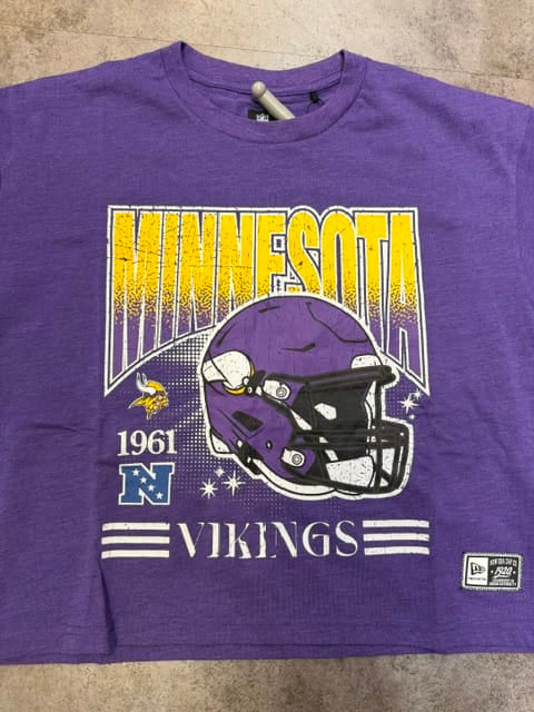 New Era Shirts Adult Minnesota Vikings New Era H3 Crop T-Shirt - Women's
